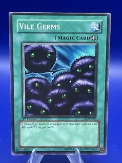 Vile Germs - LOB-090 Short Print - 1st Edition YuGiOh NA English Vintage LP - Image 1