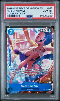 2026 ONE PIECE OP14-EB04 #025 NEFELTARI VIVI - ALTERNATE ART - GEM MT PSA 10 - Image 1