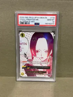 One Piece TCG Boa Hancock Youll Frighten Me Alt Art OP14-118 PSA 10 - Image 1