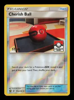 Pokemon Card Cherish Ball STAFF 191a/236 Unified Minds League Cup Promo EX 2019 - Image 1
