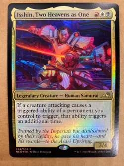MTG 1x FOIL Isshin, Two Heavens as One # 224 Kamigawa: Neon Dynasty Magic x1 NM - Image 1