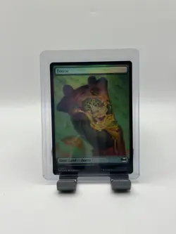 MTG, Forest FOIL (0257) PIZZA FULL ART Teenage Mutant Ninja Turtles Foil - Image 1
