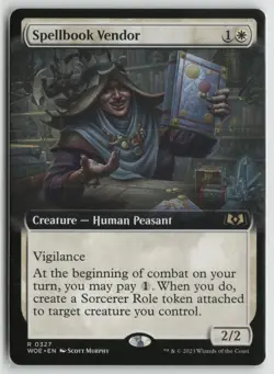 Spellbook Vendor (Extended Art) LP 327 Wilds of Eldraine MTG - Image 1