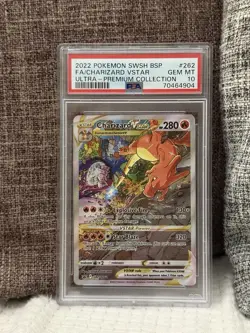 2022 POKEMON SWSH BLACK STAR PROMO #262 FULL ART/CHARIZARD VSTAR PSA 10 - Image 1