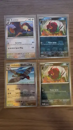Pokemon Master Ball Lot - Braviary 078/086, Unfezant 073/086, Venipede 054/086 - Image 1