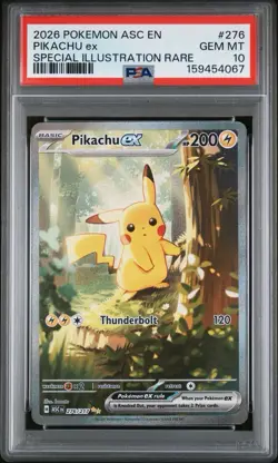 2026 POKEMON ASCENDED HEROES SPECIAL ILLUSTRATION RARE #276 PIKACHU EX PSA 10 - Image 1