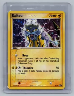 Pokemon TCG Raikou Holo Rare Card 3/17 Pop Series 2 LP/MP - Image 1