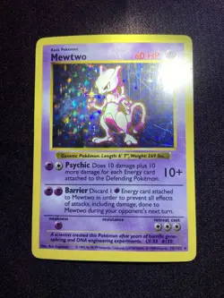 Pokemon TCG Base Set Mewtwo 010/102 Rare Holo Unlimited (Shadowless) - Image 5
