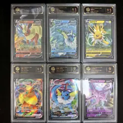 Pokemon S-chinese CSHC Eevee V & VMAX（6 card set）TOC Garded 9+ BW17 - Image 1