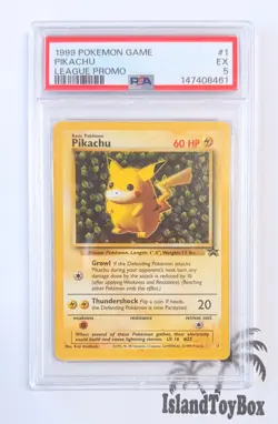 PIKACHU #1 League Black Star Promo PSA 5 GRADED Pokemon Trading Card Game 1999 - Image 1