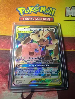 Pokemon TCG Mega Lopunny & Jigglypuff GX 165/236 Cosmic Eclipse Mint Condition - Image 1
