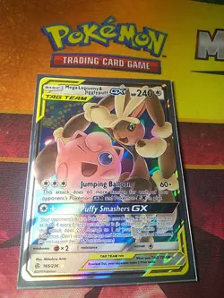 Pokemon TCG Mega Lopunny & Jigglypuff GX 165/236 Cosmic Eclipse Mint Condition - Image 2