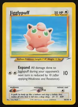 Jigglypuff 44/105 Unlimited Uncommon Neo Destiny Pokemon English LP - Image 1