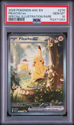 2026 POKEMON ASCENDED HEROES SPECIAL ILLUSTRATION RARE #276 PIKACHU EX PSA 10 - Image 1
