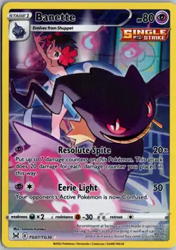 Banette Ultra Rare SWSH11: Lost Origin Trainer Gallery TG07/TG30 NM Pokemon - Image 1