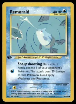 Pokemon Tcg Remoraid [1st Edition] #50 Pokemon Neo Revelation LP - Image 1