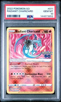 2022 Pokemon GO Radiant Charizard #011 PSA 10 GEM MINT - Image 1