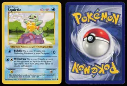 Squirtle 63/102 Unlimited Common Base Set Shadowless Pokemon English MP - Image 3