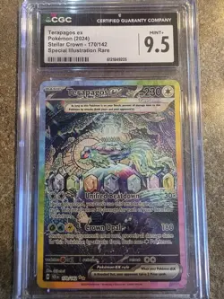 Pokemon GRADED Terapagos ex 170/142 Stellar Crown SIR 9.5 CGC ENGLISH - Image 1