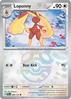 Lopunny (Master Ball Pattern) 084/131 SV: Prismatic Evolutions Pokemon Holo NM - Image 1