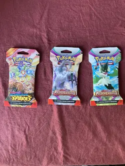Pokemon Scarlet & Violet Surging Sparks & Paldea Evolved Booster Pack Lot of 3 - Image 1