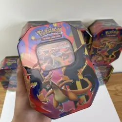 Pokemon TCG: Mega Charizard X & Mega Charizard Y Tins Lot of 8 *SEALED* - Image 2