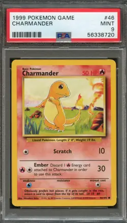 PM - 1999 - Pokemon - #46 - Charmander - PSA 9 MINT - Image 1