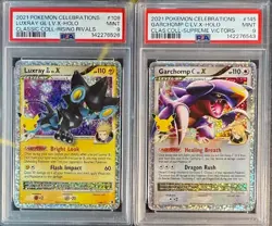 PSA 9 LUXRAY LV. X 109 GARCHOMP LV. X 145 CELEBRATIONS POKEMON MINT BM - Image 1