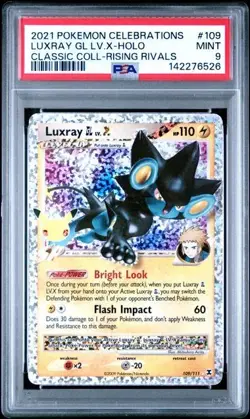 PSA 9 LUXRAY LV. X 109 GARCHOMP LV. X 145 CELEBRATIONS POKEMON MINT BM - Image 2