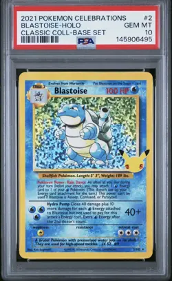 2021 POKEMON CELEBRATIONS CLASSIC COLL #2 BLASTOISE-HOLO PSA 10 - Image 1
