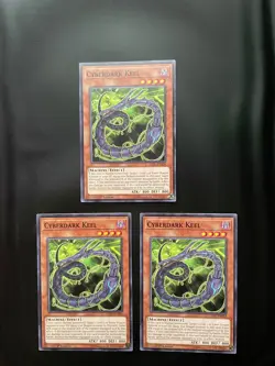 Yugioh Cyberdark Keel LEDU-EN028 Common 1st Edition NM Playset X3 - Image 1