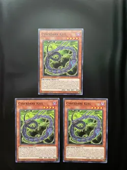 Yugioh Cyberdark Keel LEDU-EN028 Common 1st Edition NM Playset X3 - Image 5