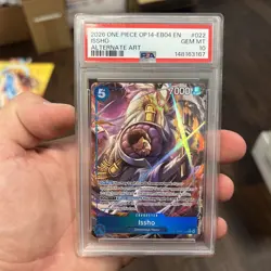 ISSHO Alt Art EB04-022 English OP-14 One Piece CCG The Azure Sea’s Seven PSA 10 - Image 1