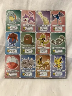 1998 Lunchables Pokemon Cards ~ #13-#24 ~ All One Piece ~ RARE FIND - Image 1
