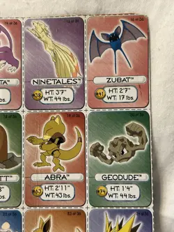 1998 Lunchables Pokemon Cards ~ #13-#24 ~ All One Piece ~ RARE FIND - Image 3