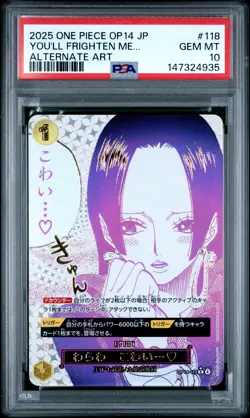 2025 ONE PIECE JAPANESE OP14-THE AZURE SEA'S SEVEN YOU'LL FRIGHTEN ME... PSA 10 - Image 1