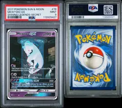 Pokemon Mewtwo GX 78/73 Shining Legends Sun & Moon Secret Rare CardPSA 9 - Image 3