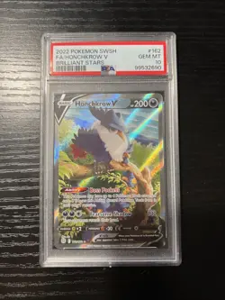 2022 Pokemon TCG Honchkrow V Full Art Brilliant Stars #162/172 PSA 10 Gem Mint - Image 1
