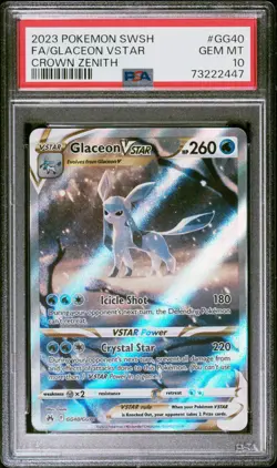 2023 POKEMON SWSH FA/GLACEON VSTAR CROWN ZENITH #GG40 PSA 10 - Image 1