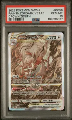 2023 Pokemon Sword And Shield Crown Zenith #GG56 Hisuian Zoroark Vstar PSA 10 - Image 1