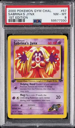 2000 POKEMON GYM CHALLENGE 1ST ED #57 SABRINA'S JYNX PSA 8 - Image 1