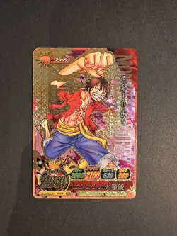 One Piece Berry Match RARE HOLO VINTAGE card LUFFY IC6-01 GR - Image 1