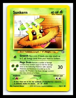 💥 SUNKERN # 78/111 Neo Genesis Pokemon Vintage Card 2000 - Non Holo - Image 1