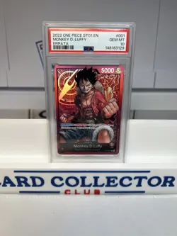 One Piece Card Game - Monkey D. Luffy ST01-ERRATA Leader ST01-001 Errata PSA 10 - Image 1
