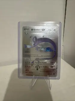 Mewtwo X EX Gold Foil Fan Art Collector Pokemon Card - Image 1