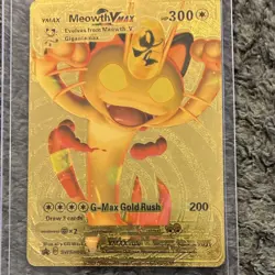 Pokemon Meowth VMAX Gold Foil Promo Card SWSH005 300 HP Sword & Shield - Image 1