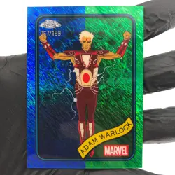 Marvel Card Adam Warlock 144 Blue Green Shimmer /199 Topps Chrome 2025 [NM] - Image 2