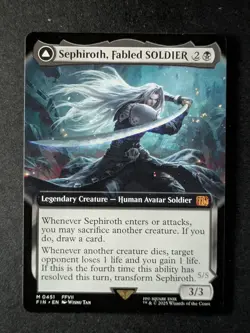 2025 MTG SEPHIROTH FABLED SOLDIER/ONE-WINGED ANGEL #0451 Mythic Rare (B) - Image 1