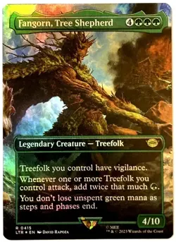 MTG Fangorn, Tree Shepherd *BORDERLESS FOIL* The Lord of the Rings 0415 NM - Image 1