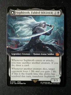 2025 MTG SEPHIROTH, FABLED SOLDIER/SEPHIROTH, ONE-WINGED ANGEL #0451 Mythic Rare - Image 1